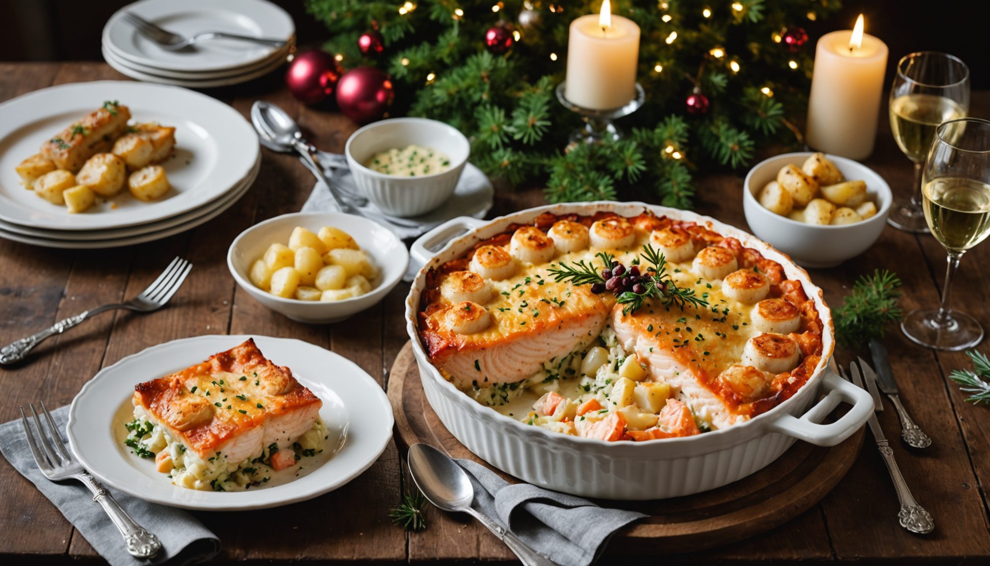 découvrez notre recette festive de gratin onctueux au saumon et aux saint-jacques, une alternative raffinée à la dinde pour sublimer votre repas de noël.
