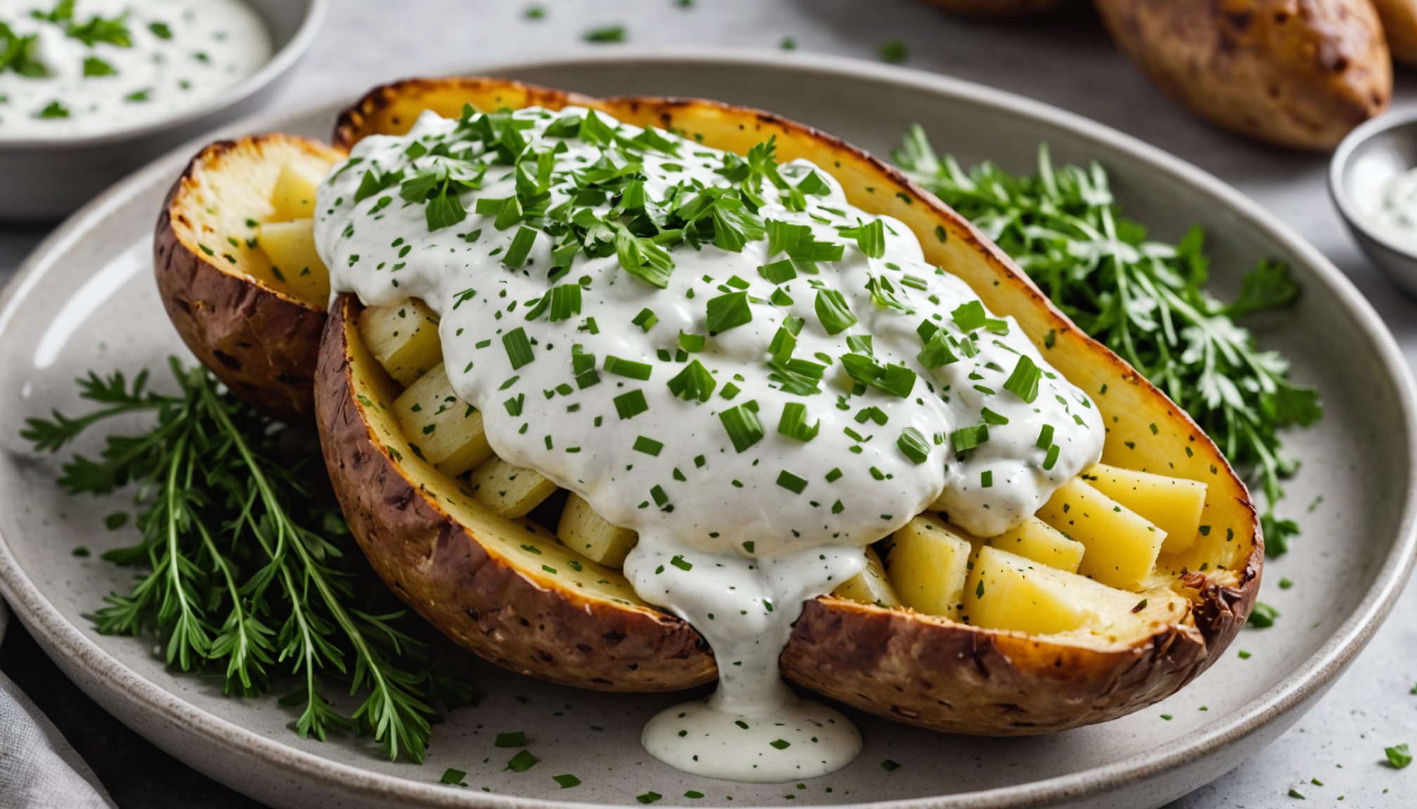 découvrez une sauce gourmande parfaite pour accompagner vos pommes de terre au four et révélez toutes leurs saveurs avec cette recette simple et savoureuse.