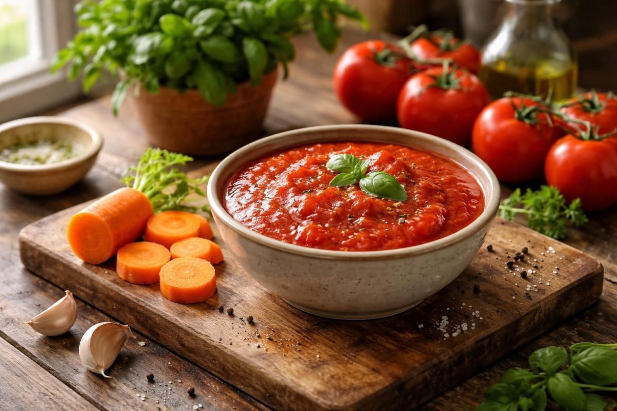 découvrez comment un simple légume naturel a su équilibrer l'acidité de votre sauce tomate sans recourir au sucre ajouté, pour une saveur parfaitement harmonieuse et saine.