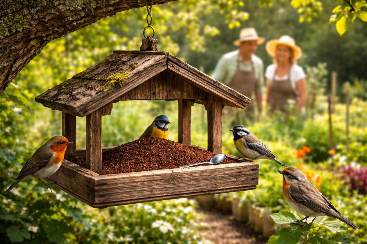 découvrez comment et pourquoi les jardiniers utilisent du café en poudre sur les mangeoires à oiseaux pour attirer les oiseaux et protéger leur jardin de manière naturelle.
