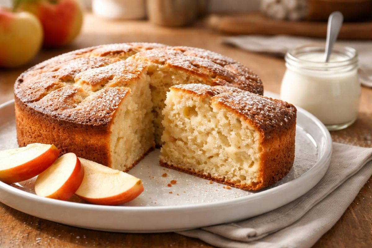 découvrez notre recette familiale ultra moelleuse de gâteau pommes-yaourt, facile à préparer et prête en moins d’une heure pour un dessert savoureux et rapide.