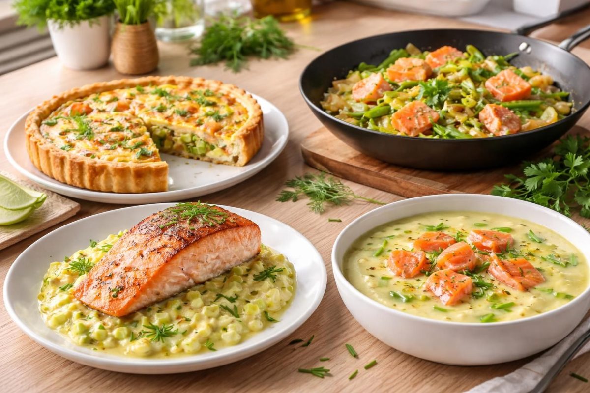 découvrez 4 recettes simples et savoureuses à base de saumon et poireaux, idéales pour varier vos repas quotidiens avec des saveurs délicates et faciles à préparer.