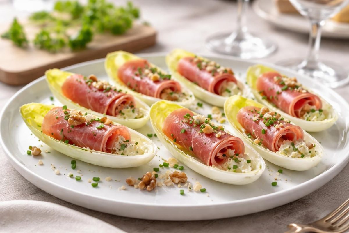 découvrez ma recette facile et rapide de mini barquettes d'endive au jambon, un apéritif savoureux prêt en quelques minutes pour régaler vos invités.