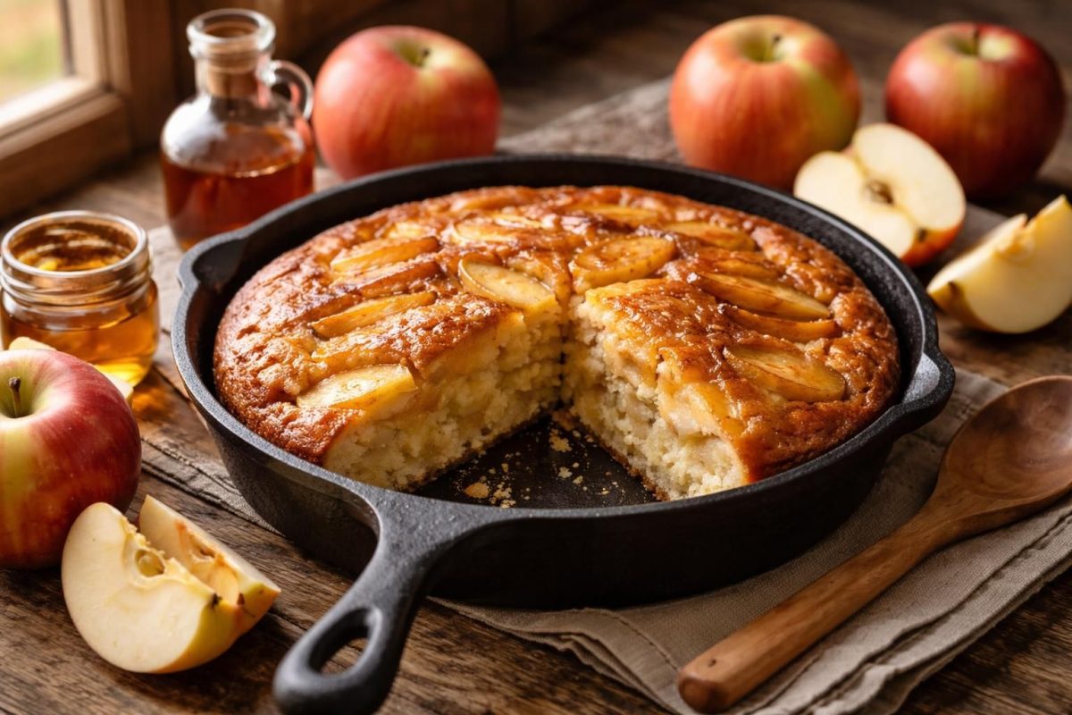 découvrez ma recette simple et rapide de gâteau aux pommes cuit à la poêle, sans besoin de four. un dessert délicieux et pratique pour toutes les occasions !