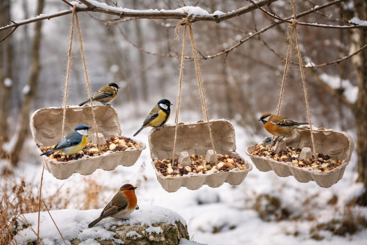 découvrez comment recycler vos anciennes boîtes d'œufs pour fabriquer des mangeoires astucieuses et nourrir les oiseaux du jardin tout l'hiver, en protégeant la nature et en adoptant un geste écoresponsable.