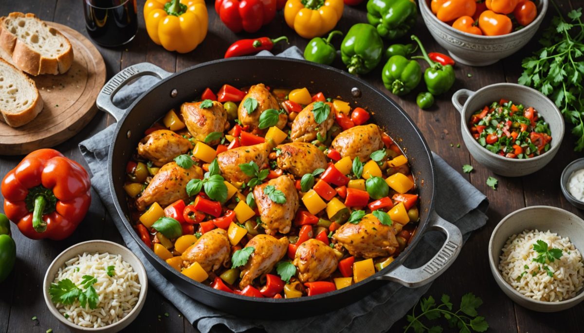 découvrez le goût authentique du poulet basquaise préparé selon la recette traditionnelle de ma grand-mère, un vrai délice du terroir basque.